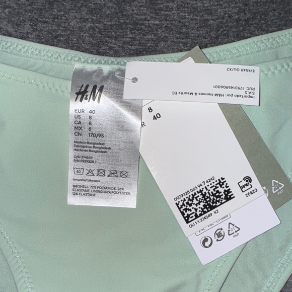 H&M - NWT Light Green Bikini Bottom size 8/M - Picture 5 of 13